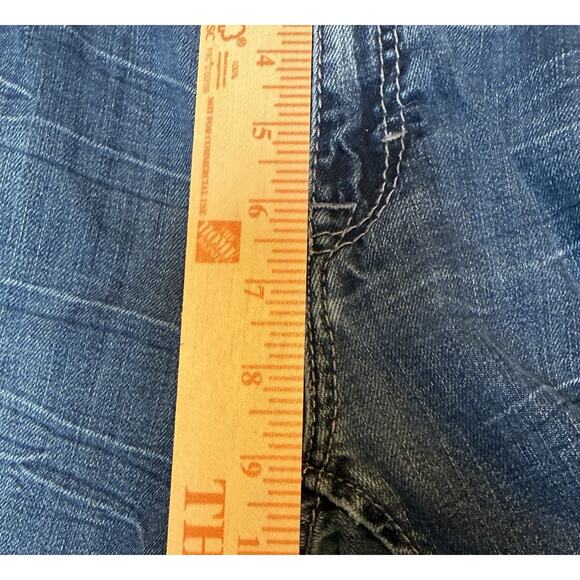 BKE Buckle Mens Carter 33L x 32 Thick Stitch Stretch Blue Denim Jeans - Picture 7 of 10